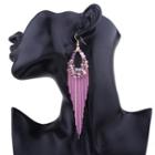 Embellished Fringed Hook Earrings
