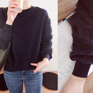 Lace-sleeve Pullover