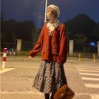 Sweater / Shirt / Floral Midi Skirt