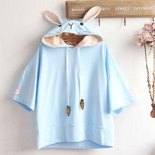 Rabbit Ear Elbow-sleeve T-shirt