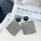 Striped Square Drop Earring
