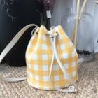 Checked Bucket Bag With Strap