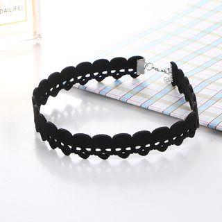 Faux-suede Skull Choker