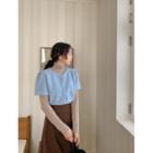 Plus Size Puff-sleeve Fluffy Blouse
