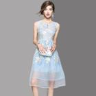 Embroidery Tulle A-line Dress