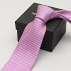 Striped Neck Tie (8cm) Pink - One Size