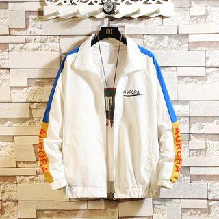 Stand-collar Print Jacket