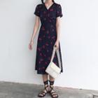 Cherry Short-sleeve Midi A-line Dress