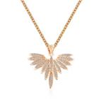 Rhinestone Wings Pendant Necklace