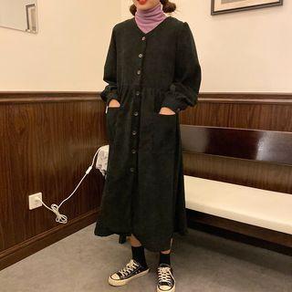 Corduroy A-line Shirt Dress