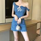 Off-shoulder Lace-up Front Dress