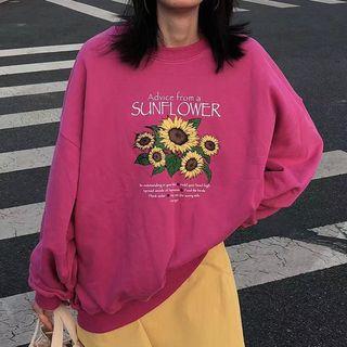 Sunflower Graphic Sweatshirt Light Purple - One Size
