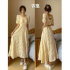 Short-sleeve Open-back Midi A-line Dress (various Designs)