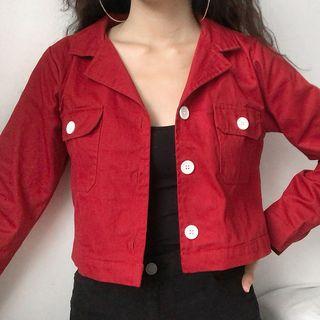 Long -sleeve Cropped Double-breasted Jacket