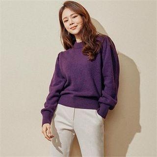 Round-neck Puff-sleeve Sweater