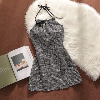 Halter Tweed Mini Dress