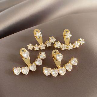 Heart / Star Rhinestone Alloy Swing Earring