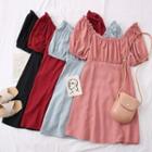 Tie-back Wide-neck Mini Dress