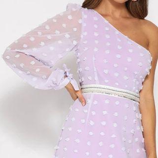 One-sleeve Mini Bodycon Dress