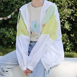 Color Block Zipped Light Jacket