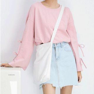 Tie-sleeve T-shirt