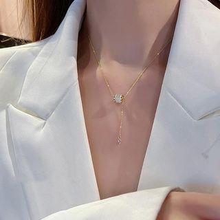 Cats Eye Stone Necklace Gold - One Size