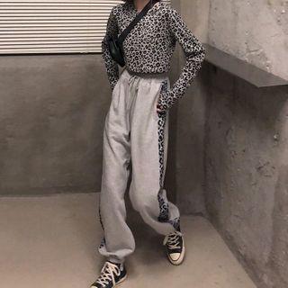 Leopard Print Long-sleeve T-shirt / Jogger Pants