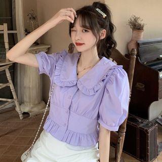 Peter Pan-collar Puff Sleeve Blouse