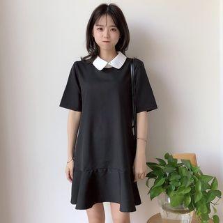 Ruffle Hem Short-sleeve Dress