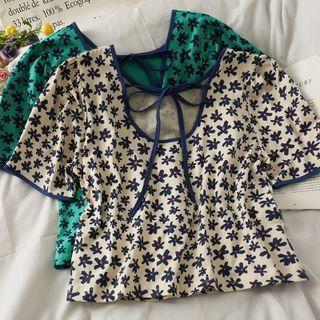 Reversible Floral Crop T-shirt