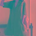 Elbow-sleeve Button-up A-line Mini Dress
