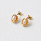 Faux-pearl Ear Studs Gold - One Size