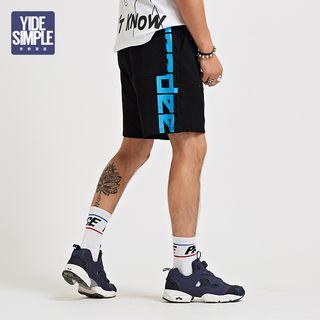 Lettering-side Drawcord Shorts