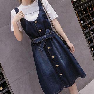 Denim A-line Overall Dress