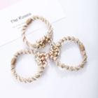 Faux Pearl Twisted Hair Tie 1 Pc - Khaki - One Size