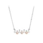 925 Sterling Silver Fashion Elegant Geometric Freshwater Pearl Necklace Silver - One Size