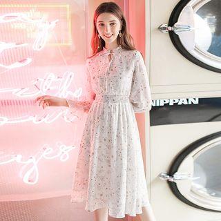 Star Print A-line Chiffon Dress
