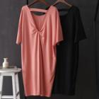 Short-sleeve Midi Open-back T-shirt Dress