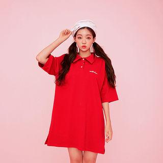 Strawberry Milk Boxy-fit Polo Dress