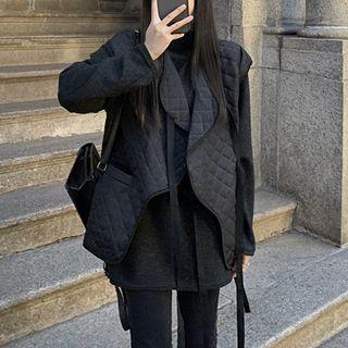 Quilted Open-front Vest