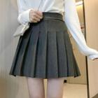 High-waist A-line Accordion Pleat Mini Skirt