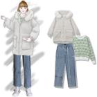 Hooded Jacket / Sweater / Wide-leg Jeans
