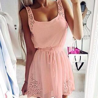Drawstring Sleeveless Dress