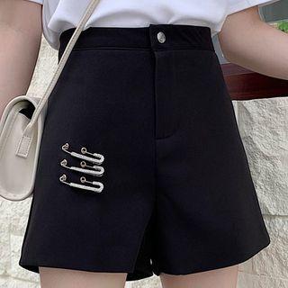High-waist Safety Pin Shorts