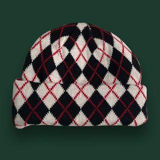 Argyle Print Knit Beanie