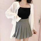 Knit Cami Top / Mini Pleated Skirt / Plain Shirt