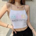 Chain Cartoon Print Cropped Camisole Top