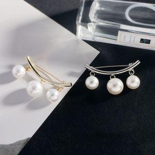 Faux Pearl Chain Brooch