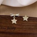 Non-matching Rhinestone Star Earring E3194 - As Shown In Figure - One Size