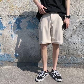 Plain Straight Cut Dress Shorts